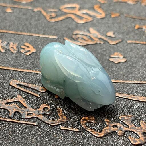 福袋 置物 兎 氷ヒスイ 本翡翠 緑色 誕生日プレゼント 縁起物 天然石 鑑別書有