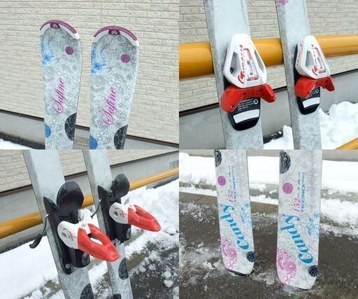 TECNO PRO/テクノプロ 152cm カービングスキー Candy Safine 板&ビンディング&ポール 3点セット