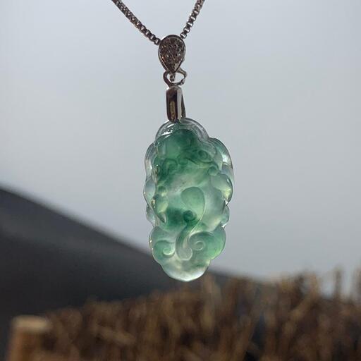 福袋 ネックレス 貔貅 本翡翠 氷ヒスイ 誕生日プレゼント 透明色 魔除け 鑑別書有2