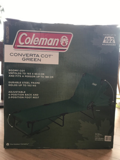 Coleman コールマン コンバータ コット グリーン 折り畳み式ベッド 耐荷重102.1kg