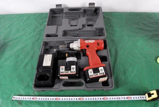 3878 E-VALUE 充電インパクトドライバー 12V EI-1205B バッテリー2個 充電器付 ケース付 愛知県岡崎市 直接引取可