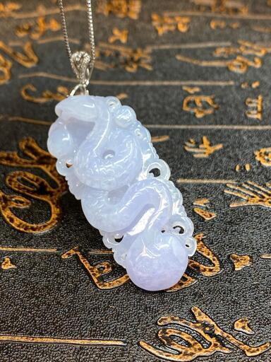 福袋 ネックレス 蛇 本翡翠 ラベンダー色 誕生日プレゼント 天然石 縁起物 本物保証