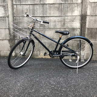 無印良品　２０型フル装備自転車・ネイビー オートライト・バスケット