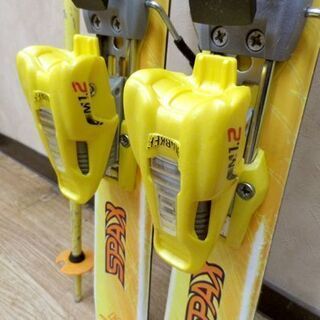 お値下げ！カザマ SPAX ジュニアスキー 110cm イエロー 板・ビンディング・ポール  3点セット 西岡店の画像
