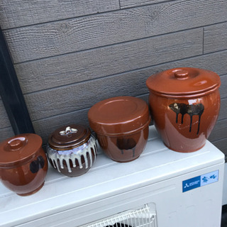 【まとめ売り】蓋付き　壺　漬物壺　梅壺　梅干し　陶器　オシャレ　...