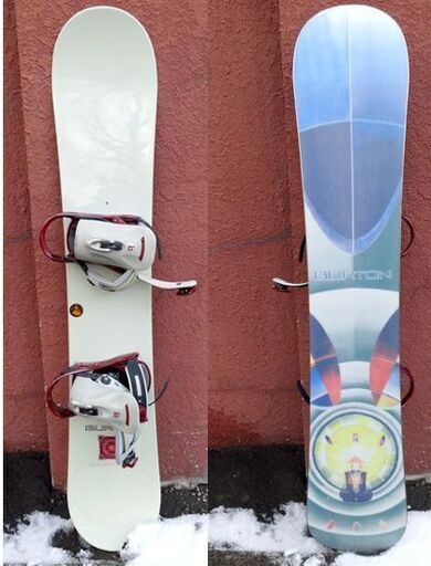 バートン スノーボード 2点セット★板 151cm  スーパーモデル51 キャンバー ディレクショナル・バインディング カスタム Ｍ BURTON SUPERMODEL ☆ PayPay(ペイペイ)決済可能 ☆ 札幌市 豊平区 平岸 アウトレットモノハウス