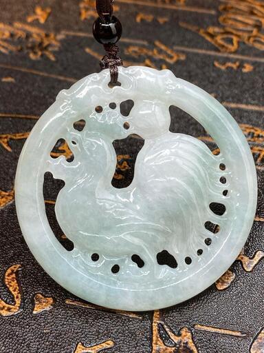 福袋 ネックレス 鶏 本翡翠 ヒスイ 誕生日プレゼント 酉年 魔除け 天然石 鑑別書有