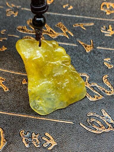 福袋 ペンダント はすの花 本翡翠 氷ヒスイ 黄色 誕生日プレゼント 天然石 鑑別書有2
