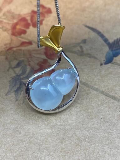 福袋 ネックレス 瓢箪 本翡翠 氷ヒスイ 18Kゴールド 誕生日プレゼント 鑑別書有