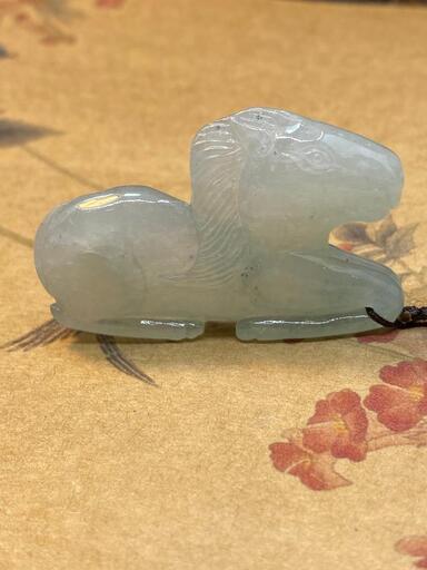 福袋 ネックレス 馬 本翡翠 氷ヒスイ 緑色 誕生日プレゼント 午年 縁起物 鑑別書付