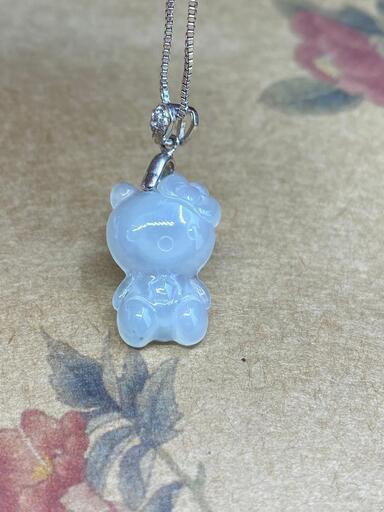 福袋 ネックレス 可愛い猫 氷ヒスイ 本翡翠 誕生日プレゼント 金運アップ 鑑別書有