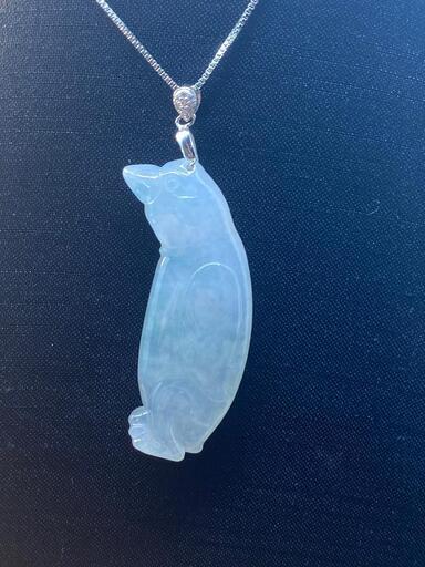 福袋 ネックレス ペンギン本翡翠 氷ヒスイ 誕生日プレゼント 手作り 鑑別書有