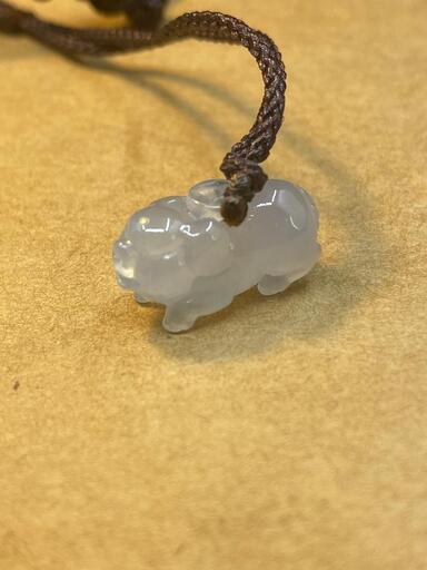 福袋 ネックレス イノシシ 本翡翠 氷ヒスイ 誕生日プレゼント 亥年 天然石 鑑別書有