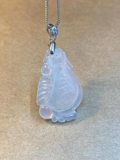 福袋 ネックレス 鶏 本翡翠 氷ヒスイ 誕生日プレゼント 酉年 魔除け 天然石 鑑別書