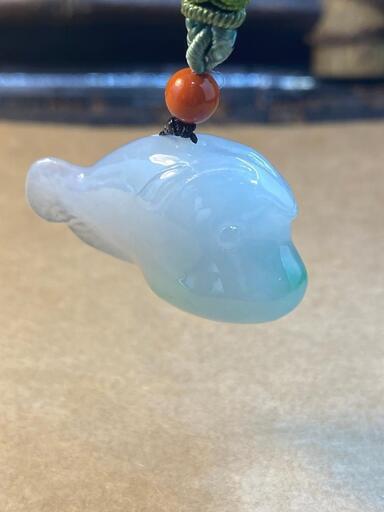 福袋 ネックレス 魚 本翡翠 氷ヒスイ 緑色 誕生日プレゼント 手作り 鑑別書有