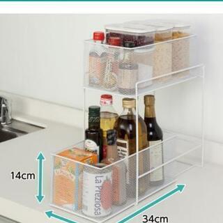 【最終値下げ】調味料ラック　キッチン　収納　スライドバスケットラック