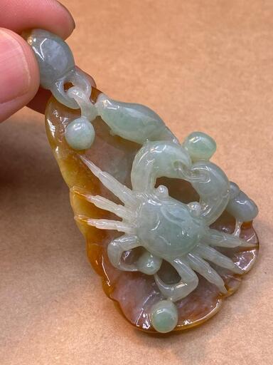 福袋 ネックレス 蟹 本翡翠 ヒスイ 誕生日プレゼント 天然石 男女兼用 本物保証