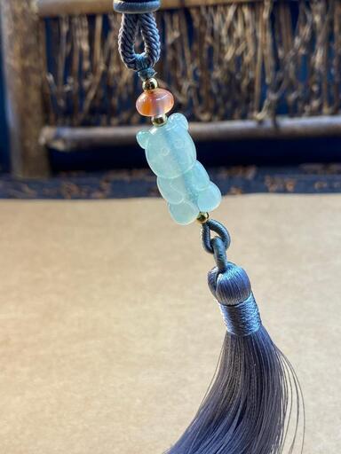 福袋 ストラップ ベア 本翡翠 氷ヒスイ 誕生日プレゼント 縁起物 天然石 鑑別書有