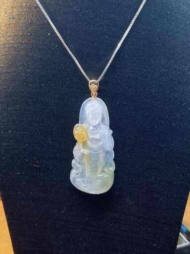 福袋 ネックレス 観音様 本翡翠 氷ヒスイ 誕生日プレゼント 安産祈願 鑑別書有8