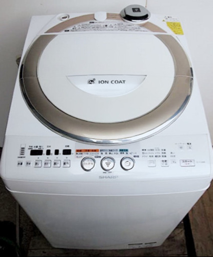 (送料無料) 洗濯乾燥機 洗8kg 乾4.5kg 温風で完全乾燥 SHARP Ag+イオン 新品フィルター付き ⑤