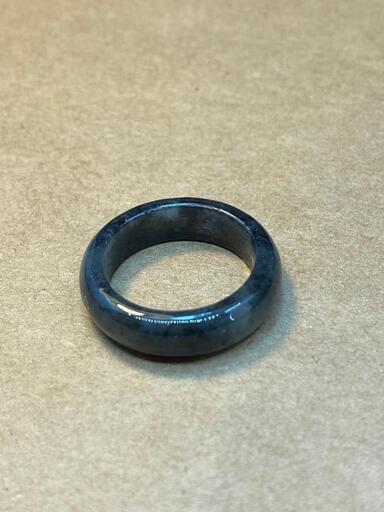 5000円引き くりぬき指輪 リング 本翡翠 ヒスイ A貨 烏骨鶏色 誕生日プレゼント 鑑別書有3