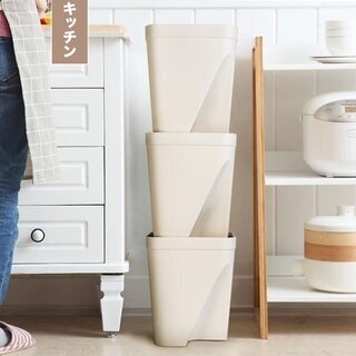 iOCHOW ゴミ箱 25x25x30cm 3段縦置き 分別タイ...