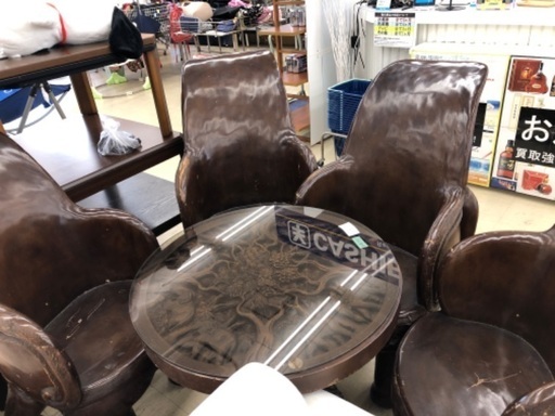 ダイニング5点セット アンティーク メーカー不明