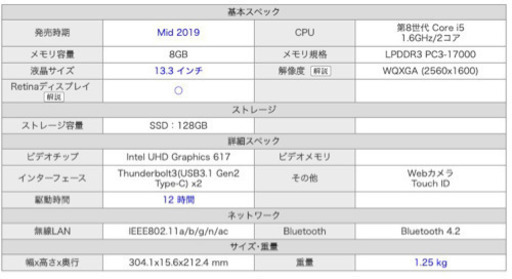 MacBook Air Retinaディスプレイ 1600/13.3 MVFH2J/A [スペースグレイ]
