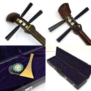 三味線　中棹　丸打胴　紅木　東さわり　舞台　稽古　入門  三味線 (0220363749)の画像