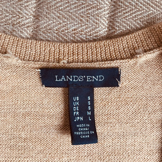 Land’s End ウール%100 ベージュ　レディス　カーディガンの画像
