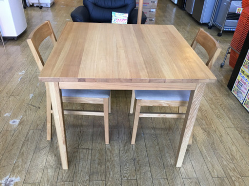 11/28 値下げ! 無印良品 タモ材 ダイニング3点セット MUJI 天然木 北欧Style 希少 廃盤