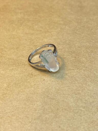 指輪 リング 本翡翠 氷ヒスイ A貨 フリーサイズ 誕生日プレゼント 縁起物 天然石 鑑別書有