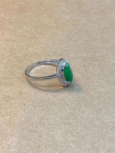 指輪 リング 本翡翠 氷ヒスイ 緑色 誕生日プレゼント 天然石 縁起物 鑑別書有