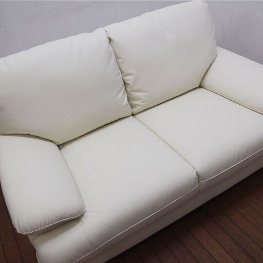 【良品】ニトリ 合皮 2Pソファ ラブソファ 幅140 奥行89 高さ80cm (EA24)
