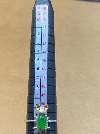 指輪 リング イノシシ 本翡翠 氷ヒスイ 誕生日プレゼント 天然石 鑑別書