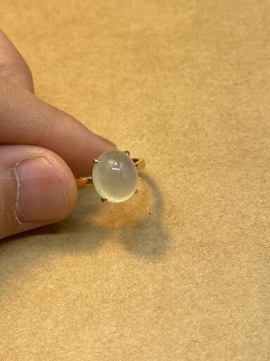 指輪 リング 本翡翠 氷ヒスイ 誕生日プレゼント 縁起物 18kゴールド 鑑別書