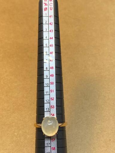 指輪 リング 本翡翠 氷ヒスイ 誕生日プレゼント 縁起物 18kゴールド 鑑別書