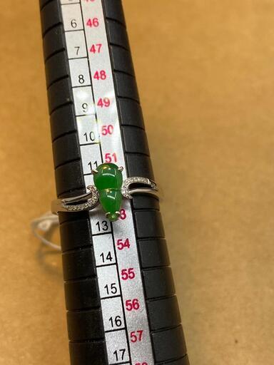 指輪 リング 瓢箪 本翡翠 氷ヒスイ 誕生日プレゼント 18kゴールド 鑑別書有