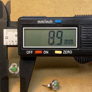 ピアス 花 本翡翠 ヒスイ 緑色 縁起物 誕生日プレゼント 天然石 本物保証05の画像