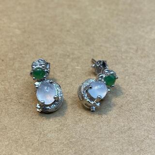 ピアス 本翡翠 氷ヒスイ 緑色 金運アップ 誕生日プレゼント 天然石 本物保証18の画像