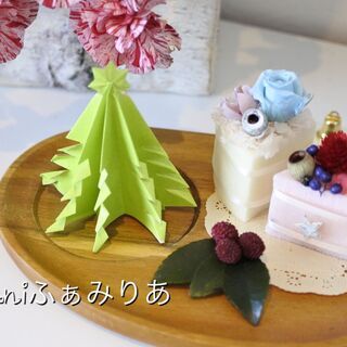 クリスマス♥ツリーとケーキのプレートアレンジメントの画像