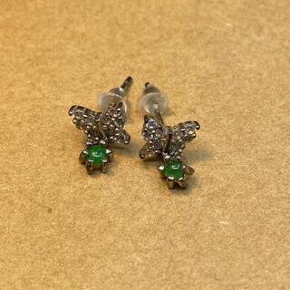 ピアス 蝶々 本翡翠 ヒスイ 緑色 誕生日プレゼント 金運up ...