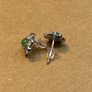 ピアス 本翡翠 ヒスイ 緑色 誕生日プレゼント 金運アップ 天然石 本物保証30の画像