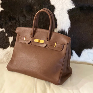 バーキン【銀座本店でクリーニング済】　エルメス　35 ブラウン　ゴールド　の画像