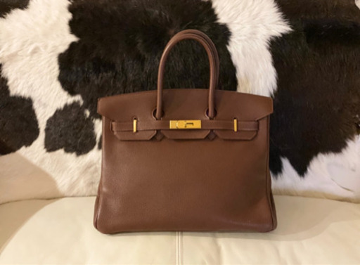 バーキン【銀座本店でクリーニング済】　エルメス　35 ブラウン　ゴールド
