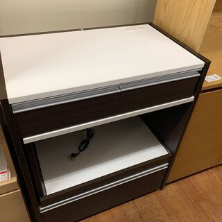 レンジ台　伸縮式　ダークブラウン