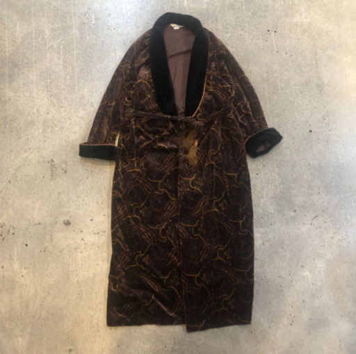 古着　ヴィンテージロングガウンコート　バスローブ