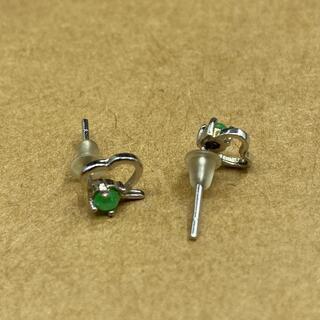 ピアス ハート ミャンマー産 本翡翠 ヒスイ 誕生日プレゼント 天然石 鑑別書有の画像