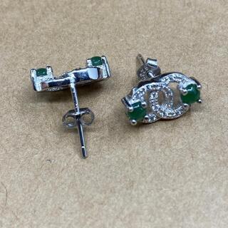 ピアス ミャンマー産 本翡翠 ヒスイ 緑色 誕生日プレゼント 天然石 鑑別書有3 2022072204の画像