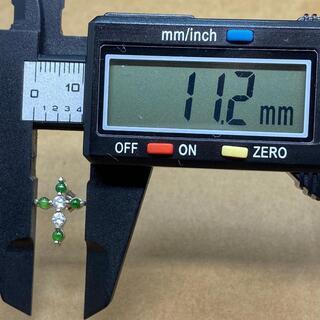 ピアス 十字架 本翡翠 ヒスイ 緑色 艶美麗 誕生日プレゼント 天然石 鑑別書有5 2022072605の画像